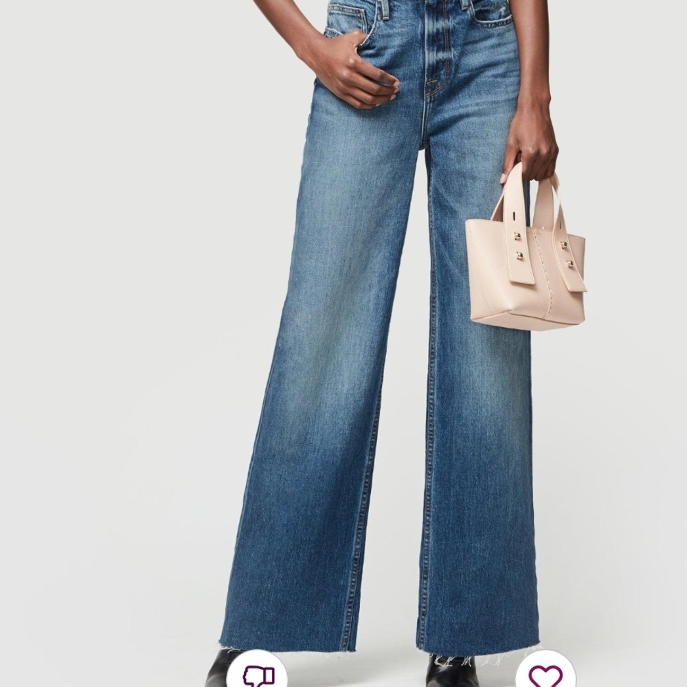 Frame Denim Blue Flare Wide Leg Jeans